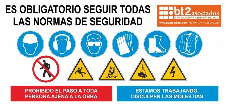 CARTEL OBLIGATORIO SEGUIR TODAS LAS NORMAS DE SEGURIDAD